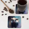 Stier - Zwart - Abstract - Horens onderzetter kurk middel -sfeer2