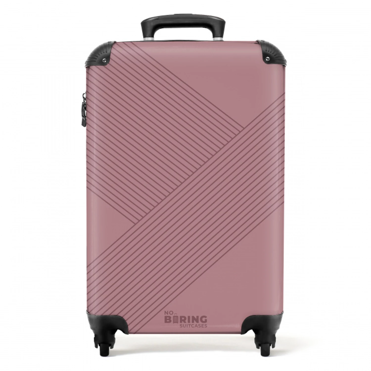 Minimal - Kruisende lijnen op rozenhout NBS - Handbagage koffer - Unisex middel -productfoto_recht