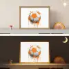Voetbal - Abstract - Oranje - Verfspatten Light Box met batterij (Wandlamp kind) middel -sfeer3_kind