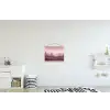 Landschap - Mistig - Roze textielposter latten blank klein -kinderkamer