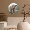 Schotse hooglander - Natuur - Herfst - Dieren - Wild - Bos Wandcirkel kunststof plaat 5mm dik klein -sfeer1