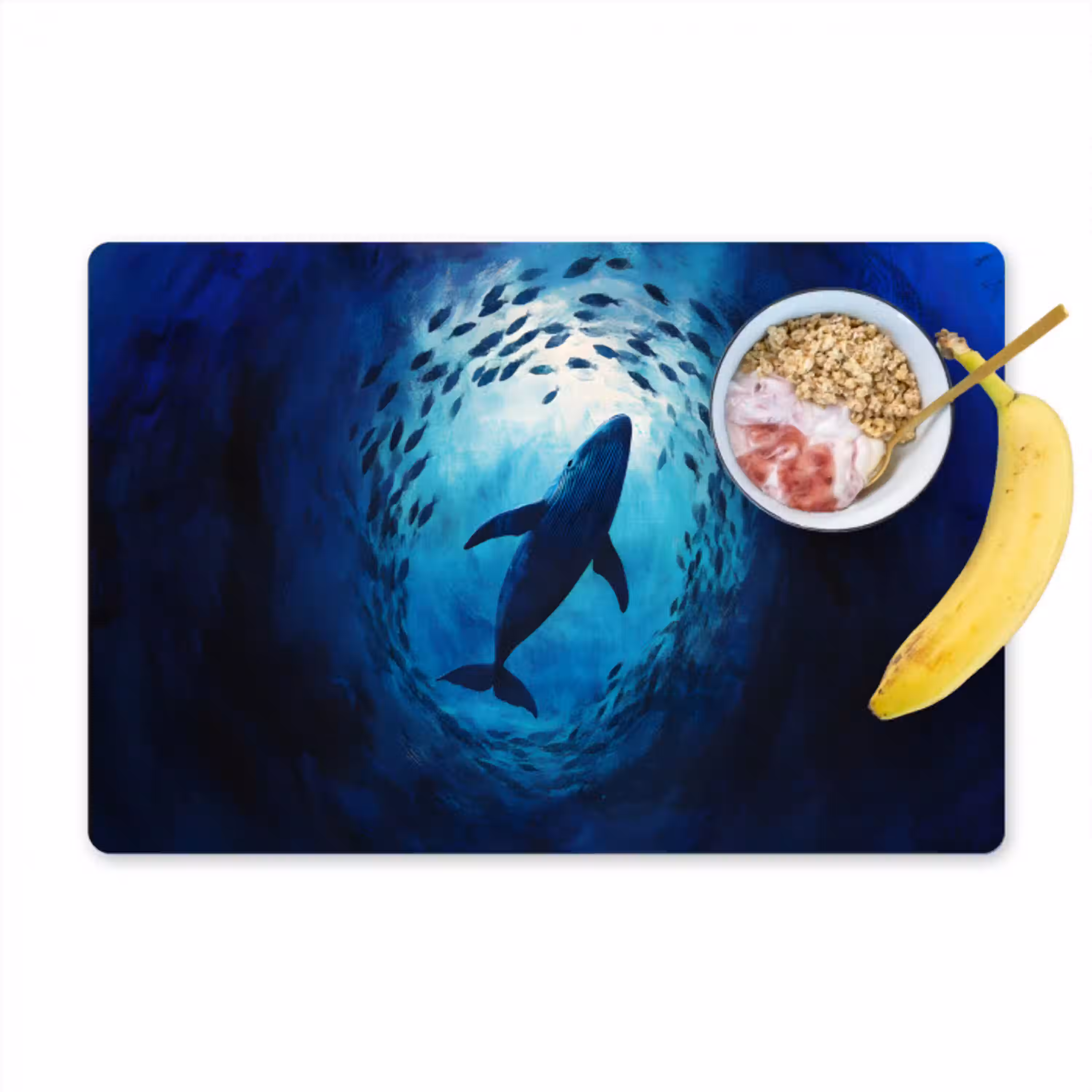 Walvis - Vissen - Donkerblauw Placemat vinyl groot -zzzproduct_Kitchenyeah-website