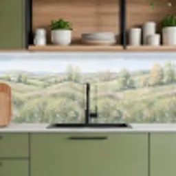 Bloemen veld - Bloemen - Groen keuken achterwand 2 middel -sfeer3