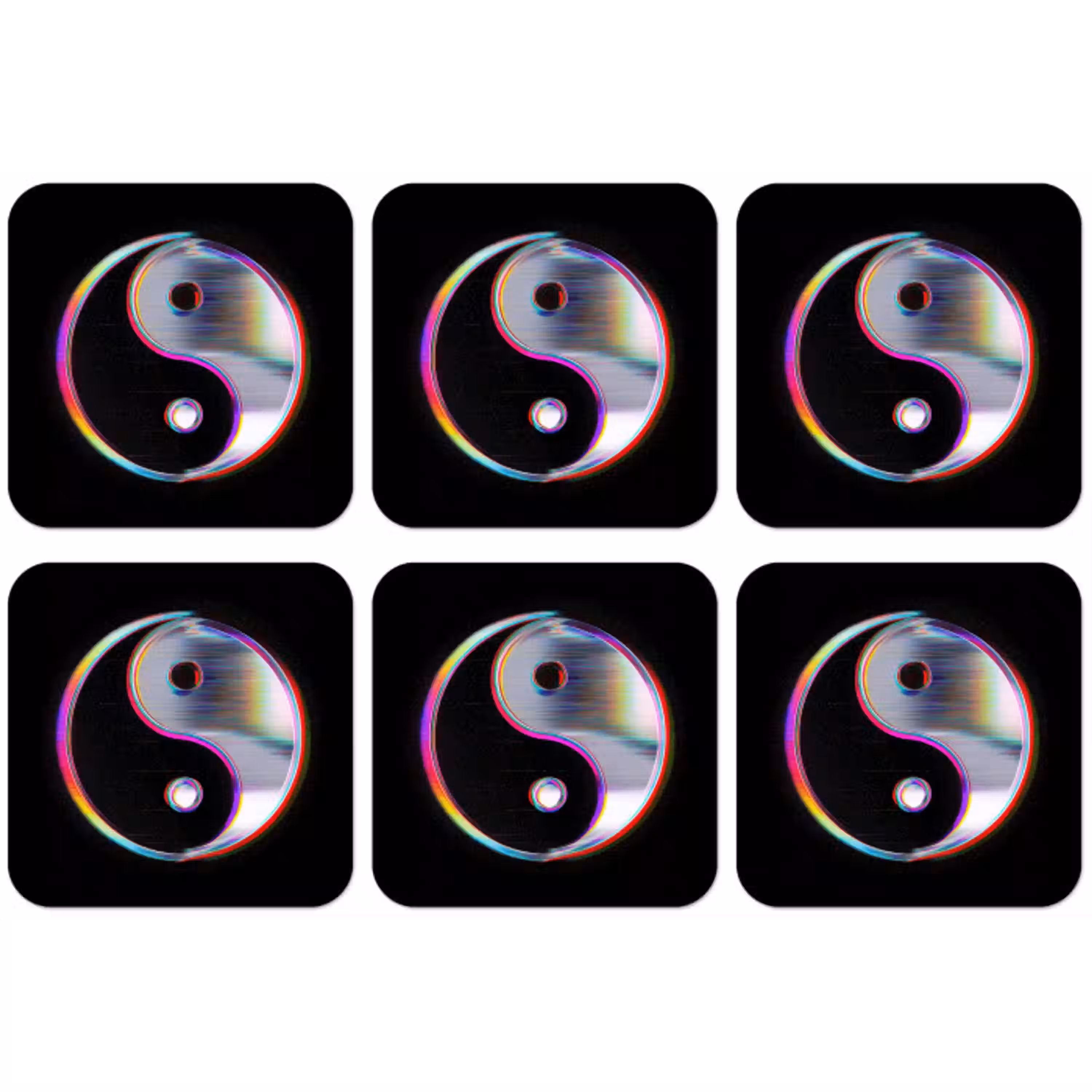 Yin-Yang - Cirkel - Regenboog onderzetter kurk middel -zkaufland3dotto