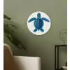 Schildpad - Blauw - Schild Wandcirkel kunststof plaat 5mm dik klein -sfeer3
