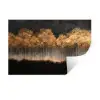Gouden Bomen in Mistig Landschap Muursticker klein -3d