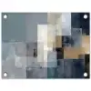 Rechthoeken - Abstract - Blauw tuinposter los doek klein -3d