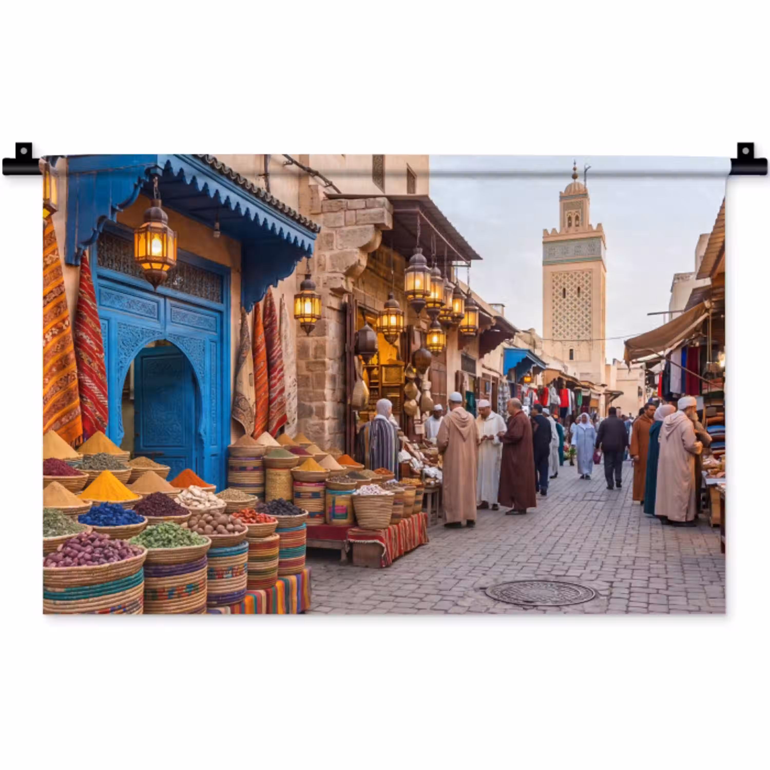 Markt - Oosters - Kleurrijk Wandkleed katoen klein -zz3d