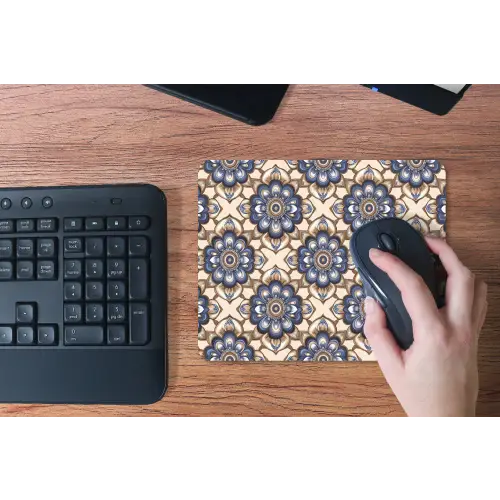 Floraal - Ornament - Blauw muismat rubber klein 262 -toetsenbord