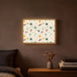 Planeten - Retro - Kleurrijk Light Box met batterij (Wandlamp) middel 907 -sfeer4