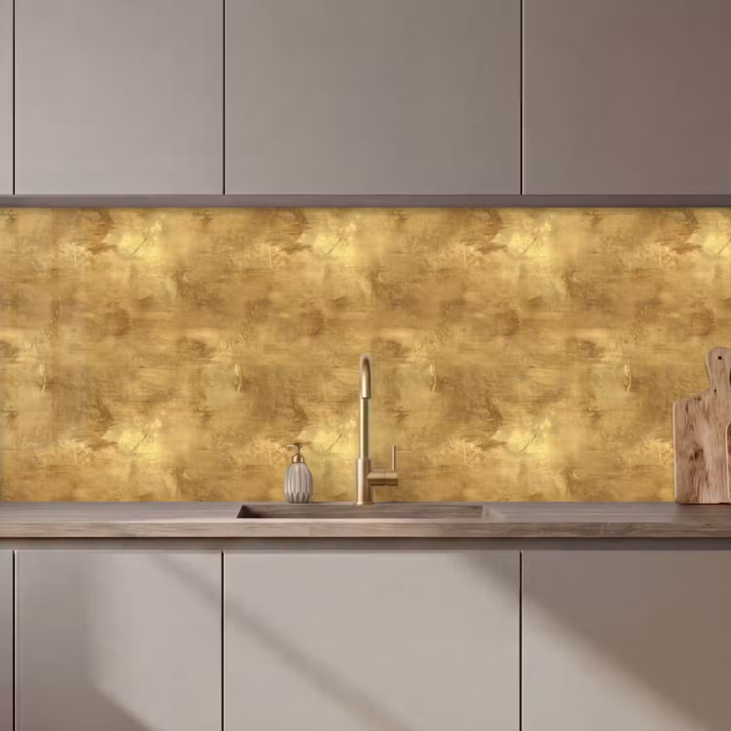 Küchenrückwand - Industriell - Textur - Gold