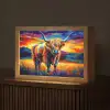 Schotse hooglander - Kunst - Koe - Dieren - Landschap Light Box met kabel (Tafellamp) klein -z3d_website