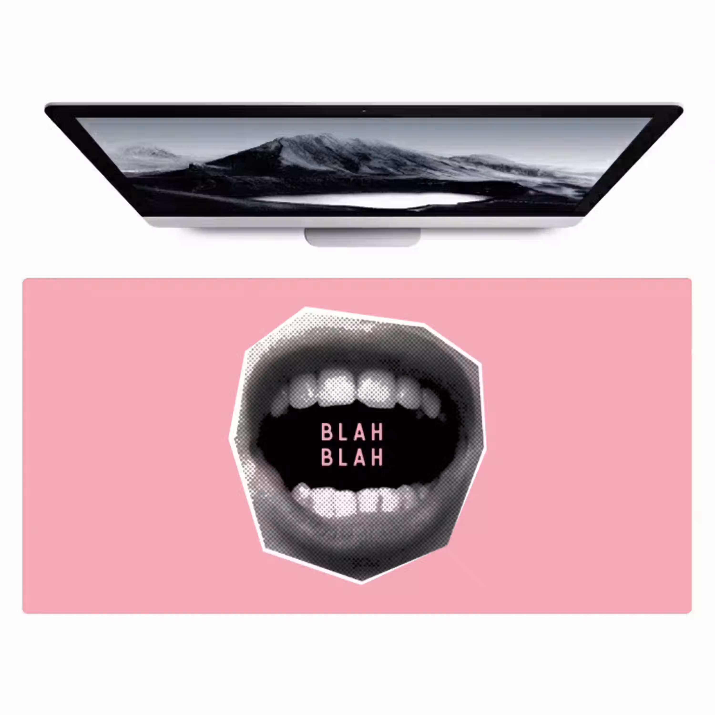 Mond - BLAH BLAH - Roze Muismat XXL klein -zzz3d