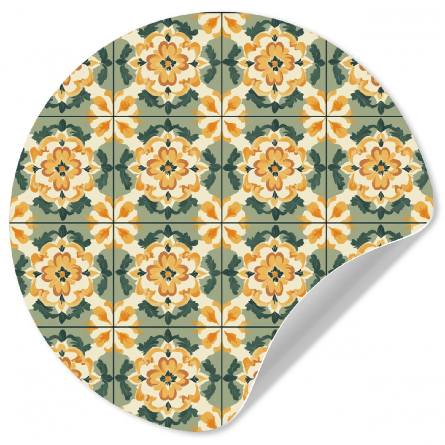 Keramiek - Verweerd - Kleurrijk Wandcirkel behangsticker klein 186 -3d