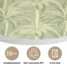 Palmwoud - Tropisch - Groen Akoestische PET Vilt - Rond klein 838 -closeup_DE