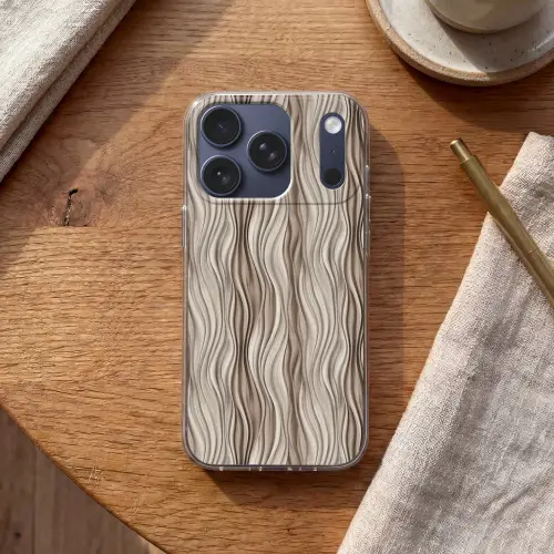 Golven - 3D - Crème Telefoonhoesje iPhone 17 Pro klein 878 -sfeer1