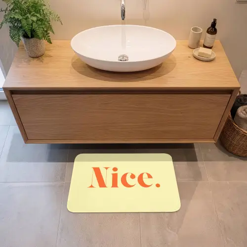 Nice - Oranje - Geel - Minimalistisch Badmat klein -sfeer1