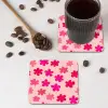 Bloemen - Patroon - Roze onderzetter kurk middel -sfeer2