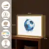 Voetbal - Blauw - Inkt - Spatten Light Box met batterij (Wandlamp kind) middel -USP_websiteoverzichtNL