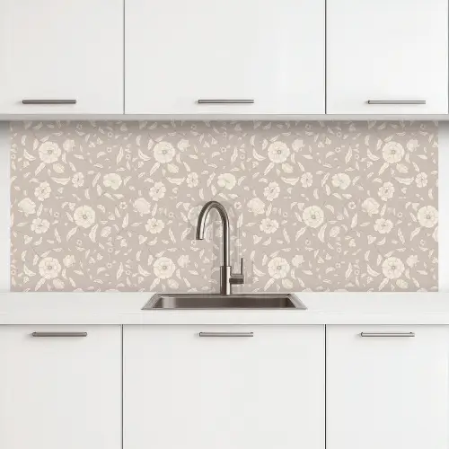Bloemen - Blaadjes - Patroon keuken achterwand 2 middel 871 -3d
