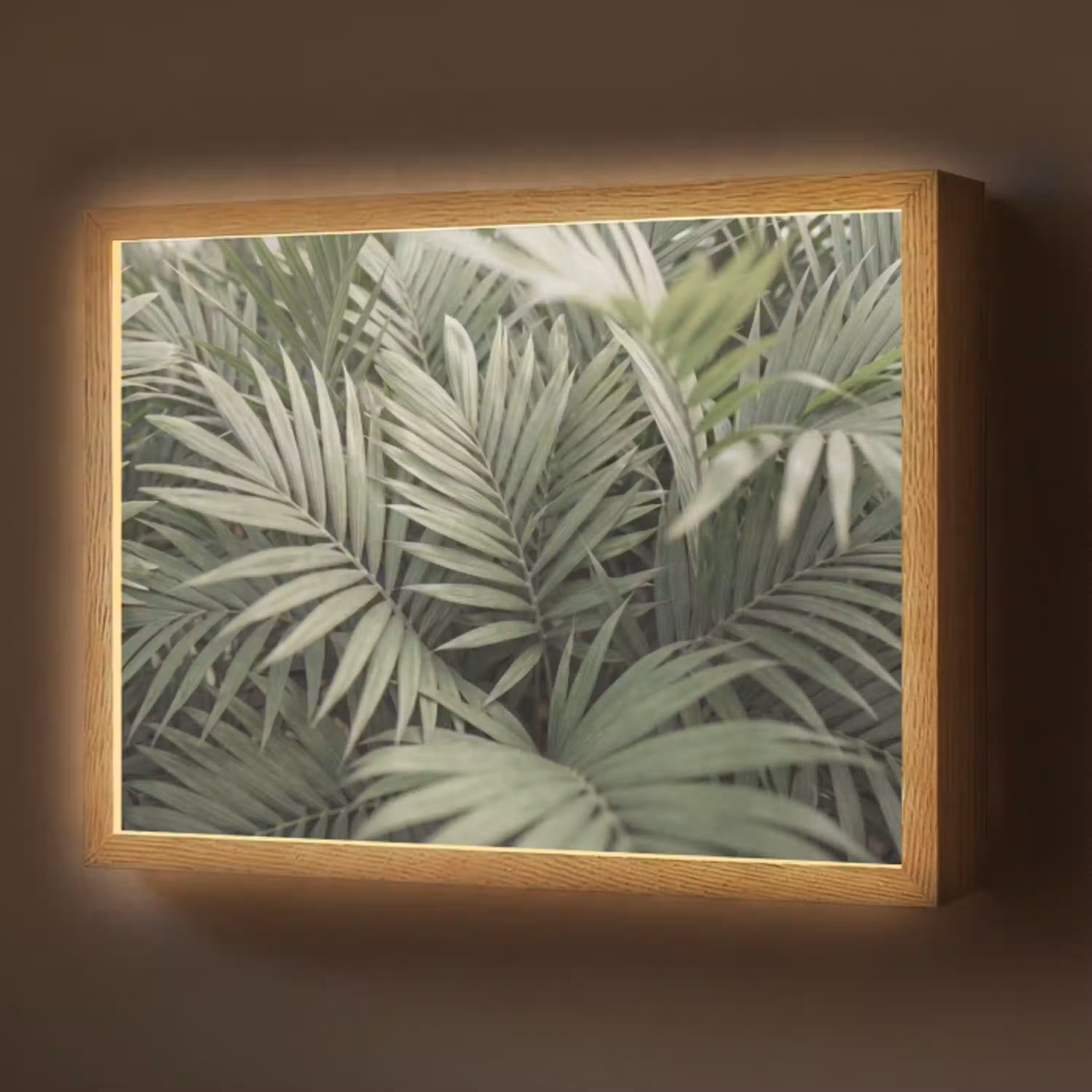 Plant - Palmbladeren - Natuur - Groen Light Box met batterij (Wandlamp) middel -z3d_website