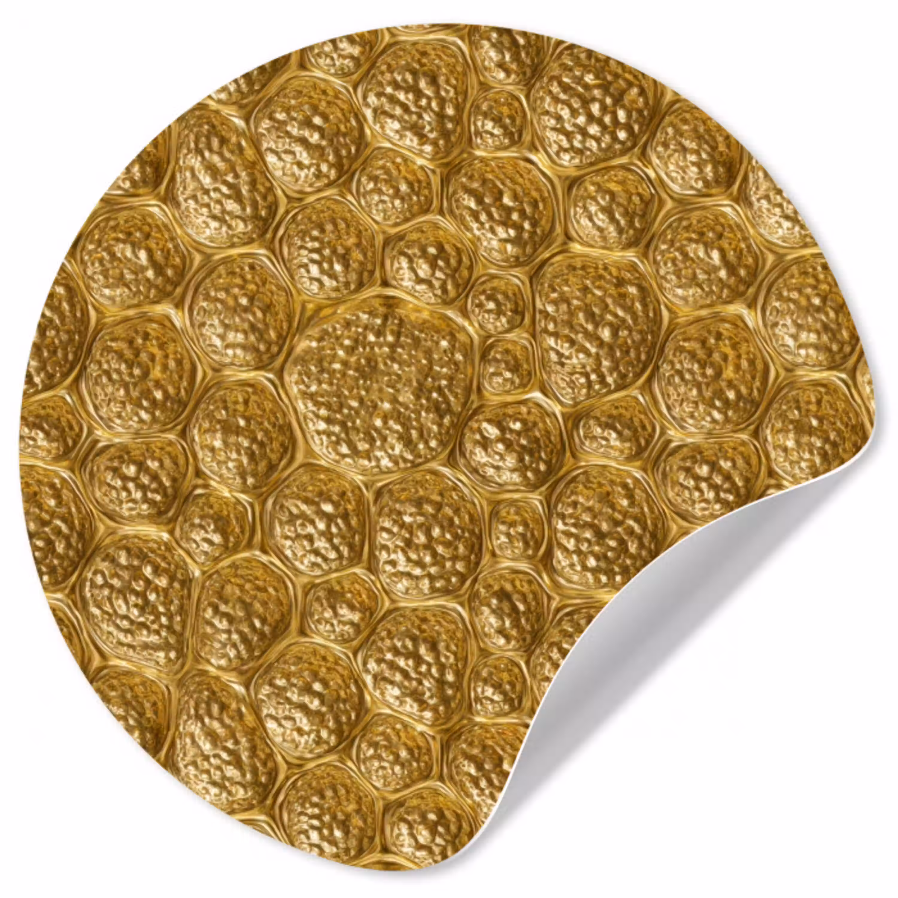 Gehamerd - Mozaïek - Antiek - Goud Wandcirkel behangsticker klein 186 -3d