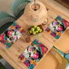 Vrouw - Kauwgom - Graffiti - Neonkleuren Placemat vinyl groot -zzsfeer5_Kitchenyeah-website