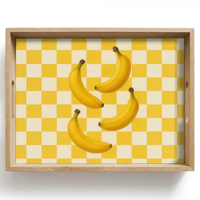 Bananen - Geel - Geblokt Dienblad Rechthoek middel -z3d_shopping