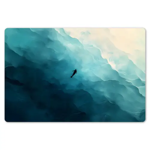 Zee - Silhouet - Abstract - Blauw Placemat vinyl groot -zzsfeer1_Kitchenyeah-website