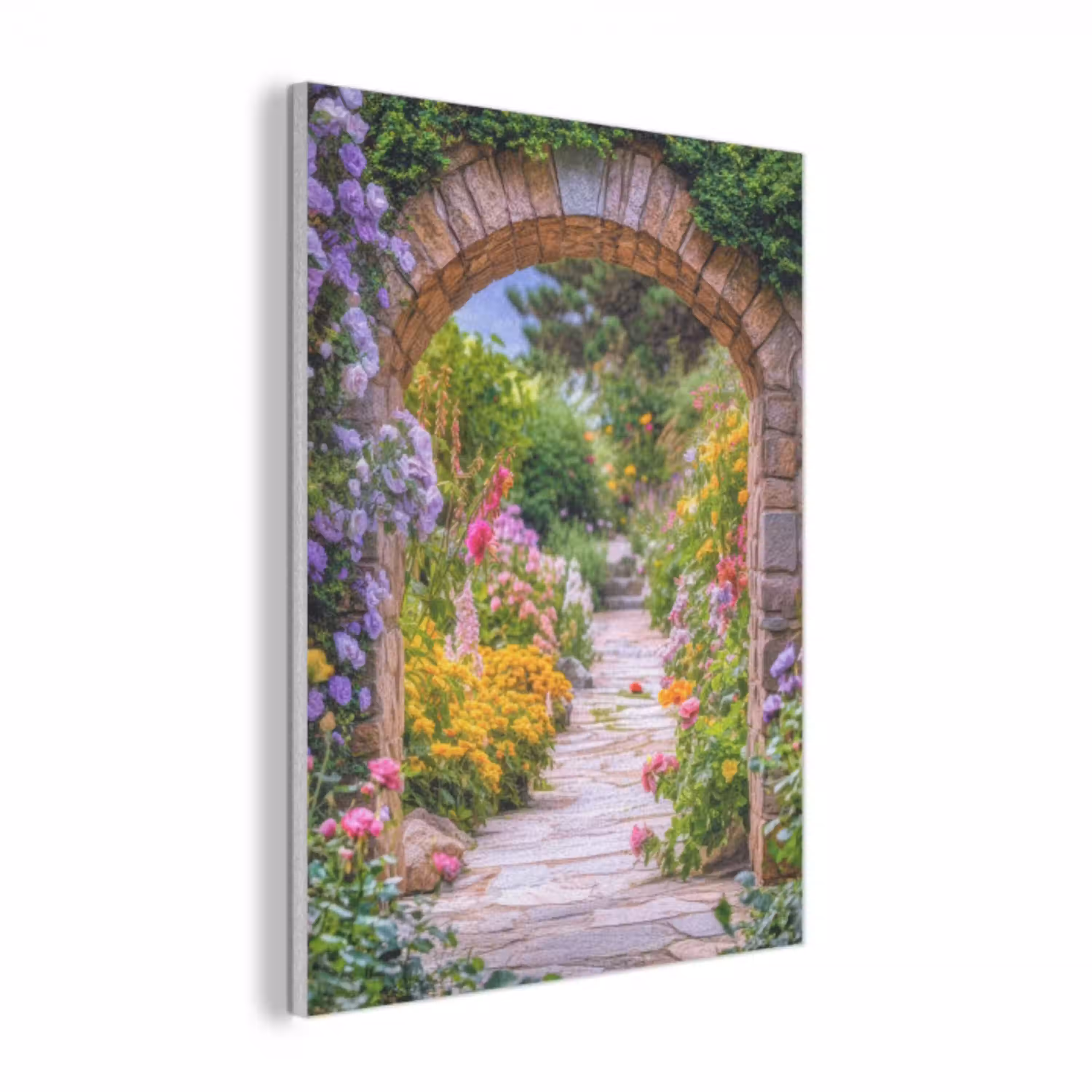 Doorkijk - Bloemen - Pad - Natuur PET vilt klein -3d