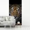 Tijger - Wilde dieren - Portret - Zwart - Dieren fotobehang vinyl groot -woonkamer