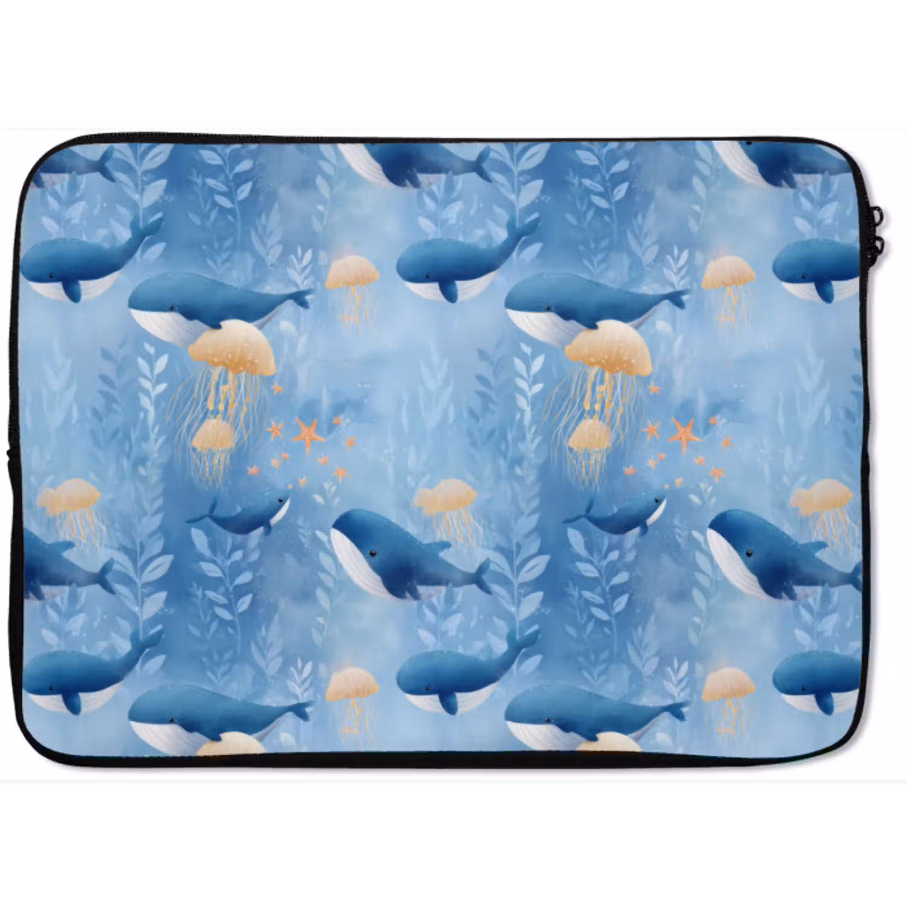 Walvissen - Oceaan - Blauw laptophoes neopreen klein 279 -zkaufland3dotto