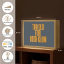Too old for heidi klum - Geel - Blauw Light Box met batterij (Wandlamp) middel -USP_websiteoverzichtDE