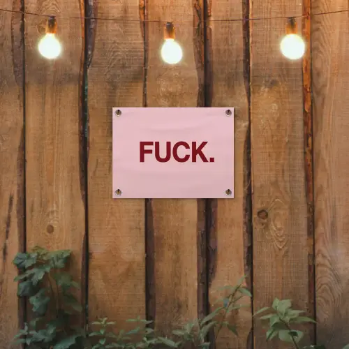 Statement - Krachtig - Roze tuinposter los doek klein -sfeer1