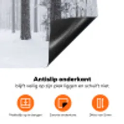 Bos - Sneeuw - Pad - Winter - Stilte Inductie beschermer vinyl 3mm klein -zzzzzzz-td-onderkant