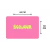 Roze - Groene bonjour - Organisch Placemat vinyl groot -specs