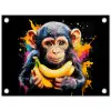 Aap - Graffiti - Kleurrijk - Bananen - Modern tuinposter los doek klein -3d