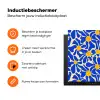 Abstract - Bloem - Blauw Inductie beschermer vinyl 3mm klein 276 -zzzzzzz-td-ups