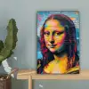 Graffiti - Mona Lisa - Streetart - Da Vinci canvas 2cm klein -sfeer4