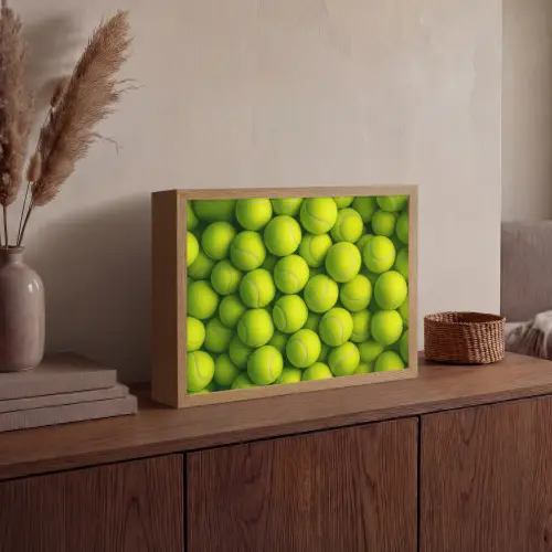 Tennisballen - Bal - Geel Light Box met batterij (Wandlamp) middel -sfeer2