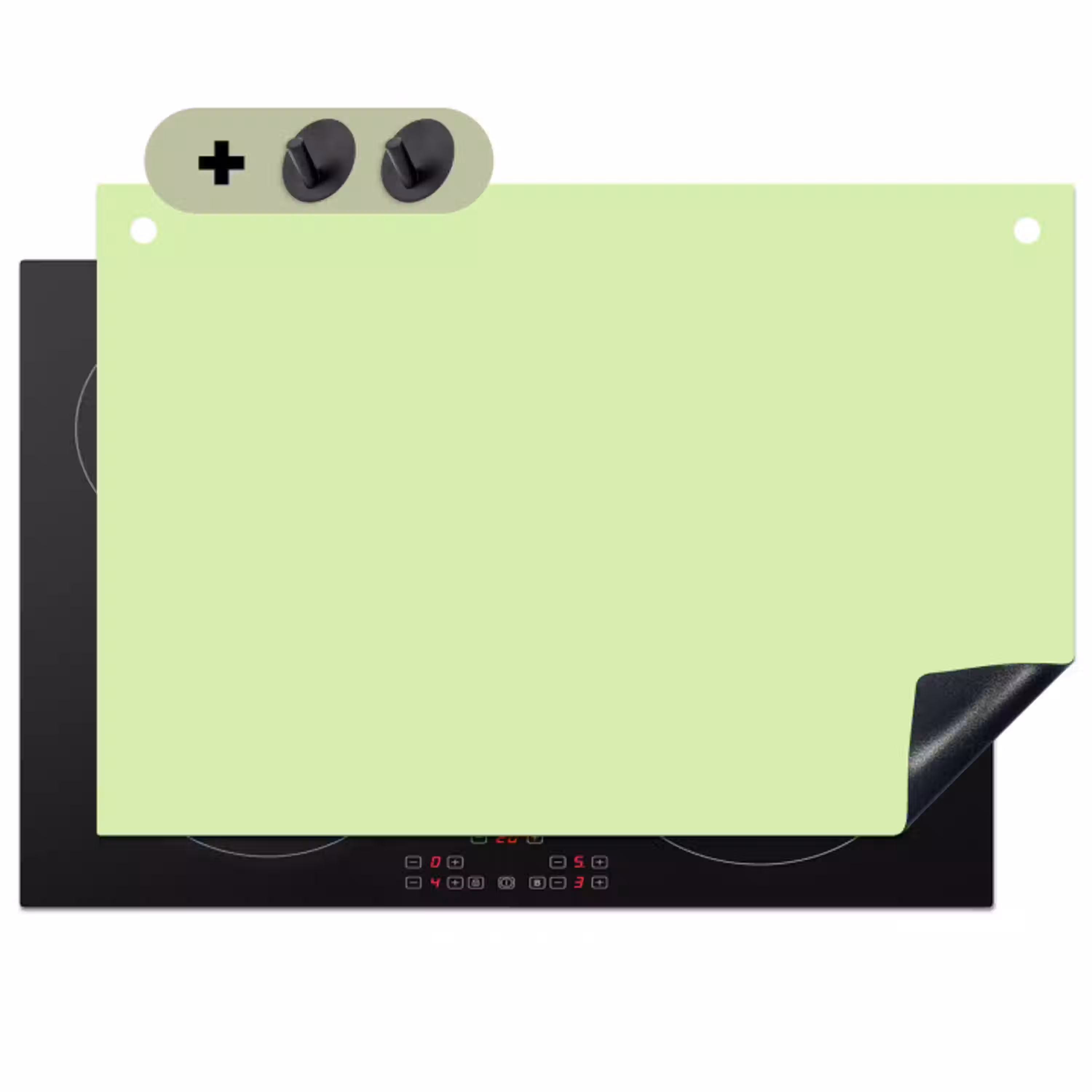 Light - Lime - Groen Inductie beschemer met haakjes klein 777 -3d
