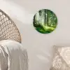 Natuur - Bomen - Bos - Groen - Zon - Gras - Planten Wandcirkel kunststof plaat 5mm dik klein -sfeer5