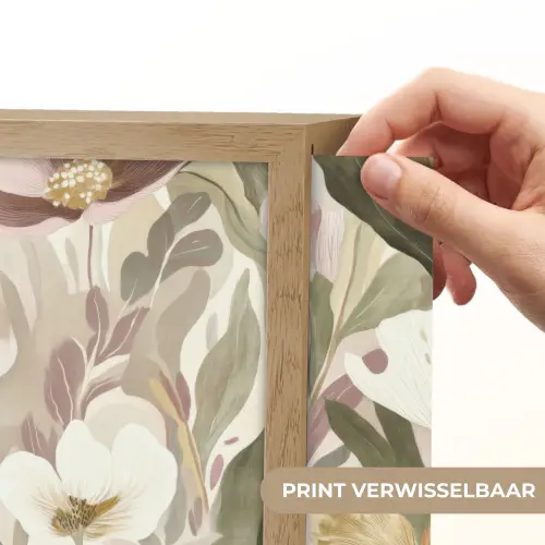 Bloemen - Aquarel - Kleurrijk Light Box met batterij (Wandlamp) middel 907 -USP_websiteprintNL