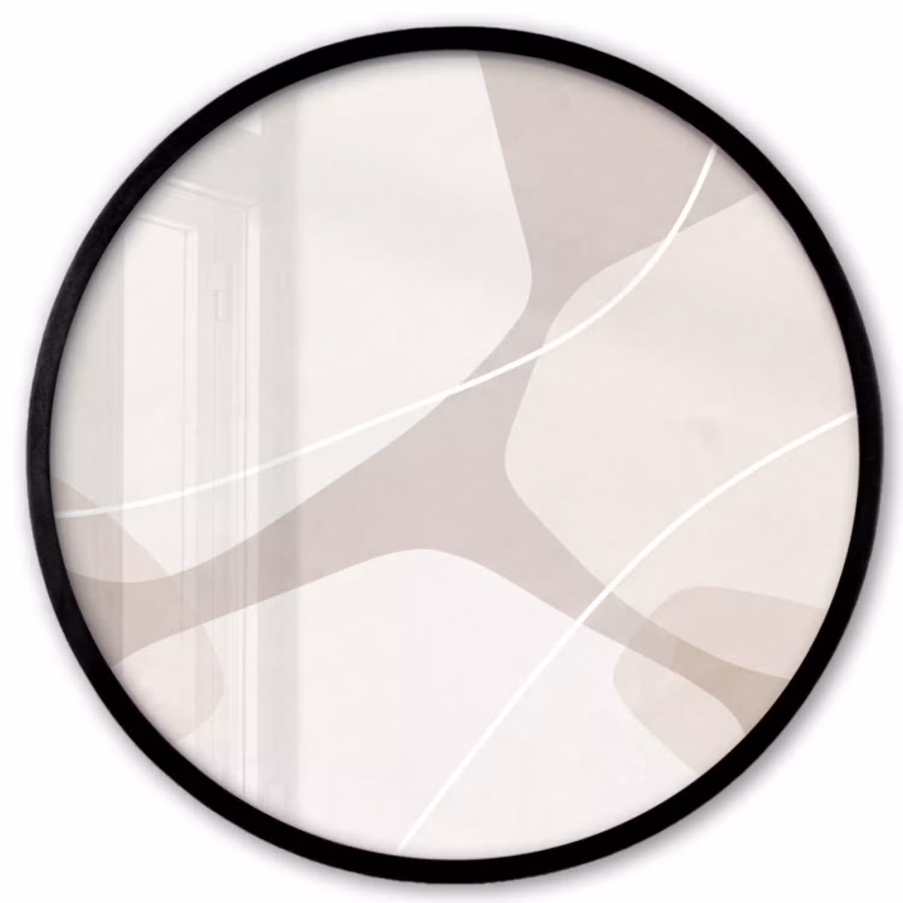 Abstract - Vormen - Beige Fotolijst rond zonder passe partout klein -3d