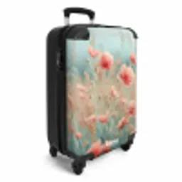 Bloemenveld met roze klaprozen NBS - Handbagage koffer - Unisex middel -productfoto_3d