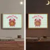 Koffie - Klok - Groen Light Box met batterij (Wandlamp) middel -sfeer3