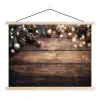 Kerstdecoratie - Houten - Dennenappel - Bruin textielposter latten blank klein -3d