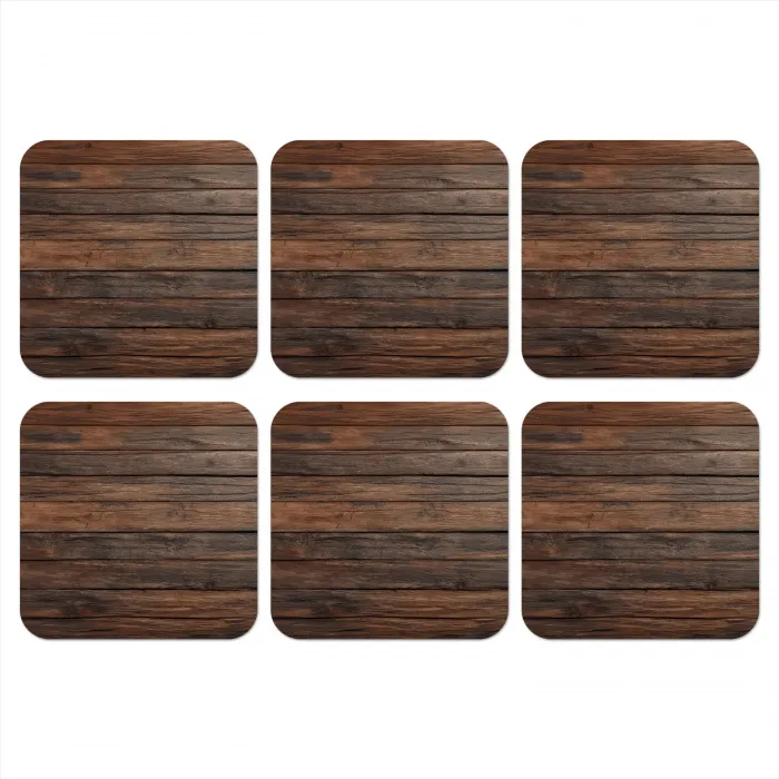 Houten plankpatroon - Warmte - Natuurlijk onderzetter kurk middel -3d