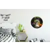 Doorkijk - Pad - Bloemen - Struik - Kleurrijk Wandcirkel aluminium klein -kinderkamer