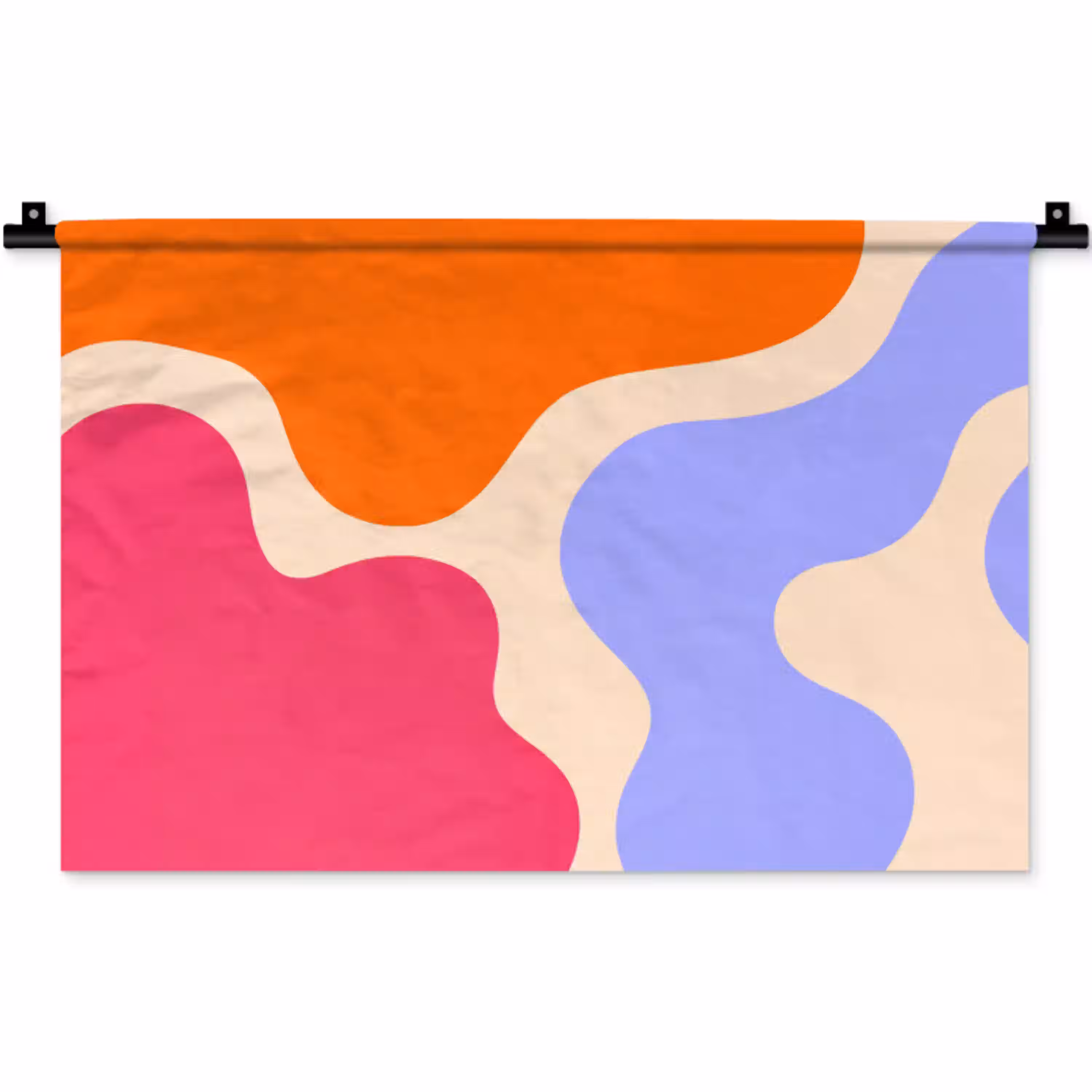 Abstract - Organische vormen - Design - Modern - Kleurrijk Wandkleed katoen klein -zz3d